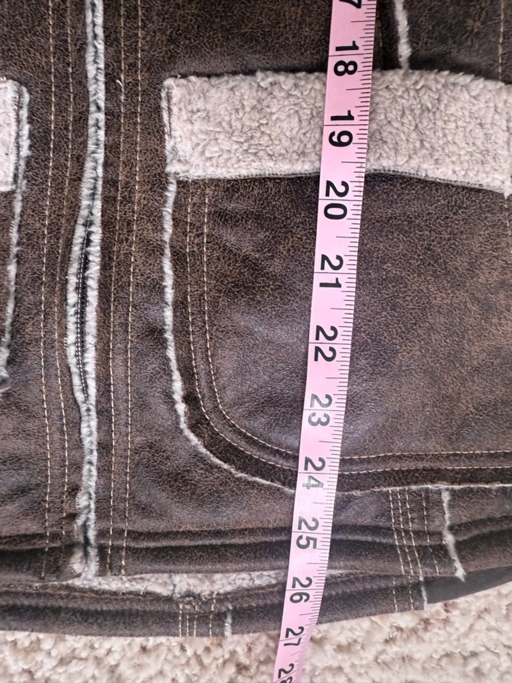 KUHL Projekt Dani Sherpa Vest Womens Brown Faux Leather Wool Outdoor Medium - Picture 7 of 12